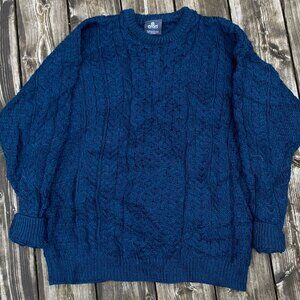 Vintage 90s Aran Woollen Mills Merino Wool Sweater Knit Made in Ireland Large